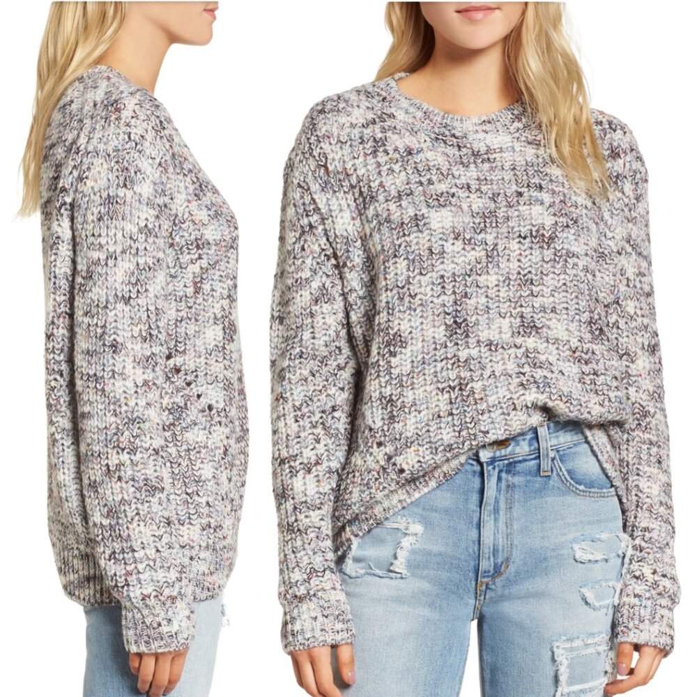 Rails Lux Sweater Kaleidoscope S Multicolor Rainbow Knit Oversized Cozy Relaxed